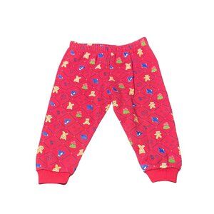 VTG Spumoni Toddler 3T Sweatpants – Pink Teddy Bear & Bird All-Over Print